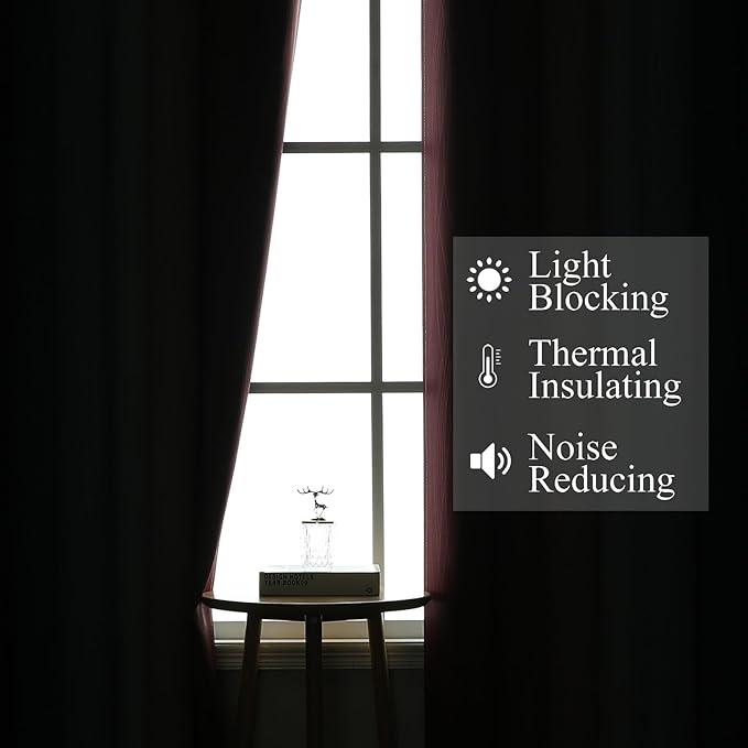 Estelar Textiler Navy Blue and Burgundy Red Ombre Blackout Curtains 96 Inch Length 2 Panels, Light Blocking Thermal Insulated Room Darkening Window Drapes for Bedroom/Living Room, 52x96 Inch