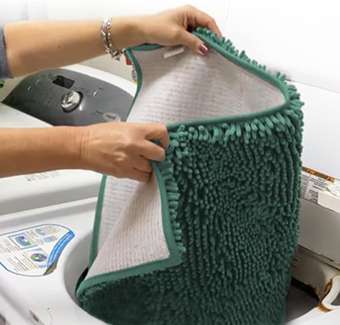 Muddy Mat® | Super Absorbent Door Mat Indoor, Microfiber Quick Dry Chenille Entryway Rug, Non-Slip Front Door Mat, Indoor Mats for Entryway, Machine Washable Pet Rug, Seafoam Green 24" x 72"