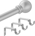 Silver Curtain Rods for Bedroom with Brackets,5/8 Inch Diameter Small Window Curtain Rod Adjustable 32 to 120 Inches,Easy Install Drapery Rods,Gray