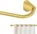 GXOACKJ Gold Curtain Rods for Windows 66 to 120 inch, 5/8 inch Adjustable Wrap Around Blackout Curtain Rods for Bedroom & Outdoor