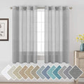 H.VERSAILTEX Linen Curtains Natural Linen Semi-Sheer Curtains 2 Panels Nickel Grommet Privacy Added Premium Soft Rich Material Drapes for Bedroom/Livingroom - 52x63 - Inch - Dove