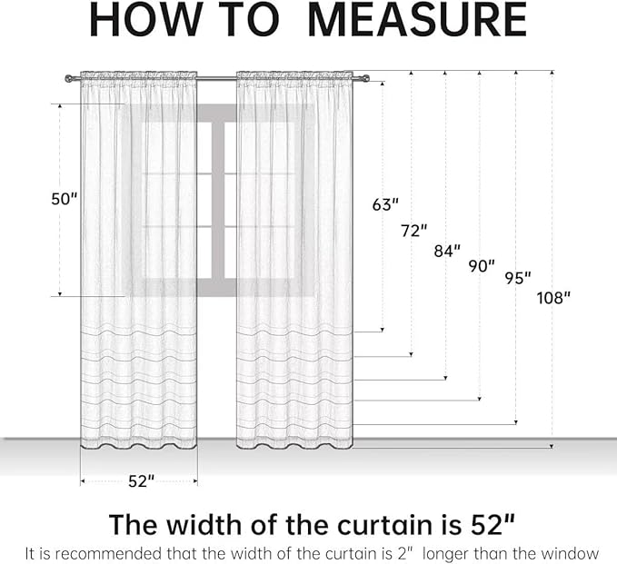 SpaceDresser Lavender Sheer Curtains 4 Panels Rod Pocket Semi-Sheer Curtain 54 Inches Long Light Filtering Voile Window Drapes for Bedroom Living Room Kitchen, Each 52W x54L