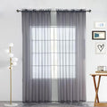 SpaceDresser Basic Rod Pocket Sheer Voile Window Curtain Panels White 1 Pair 2 Panels 38 Width 72 Inch Long for Kitchen Bedroom Children Living Room Yard(Grey,38 W x 72 L)