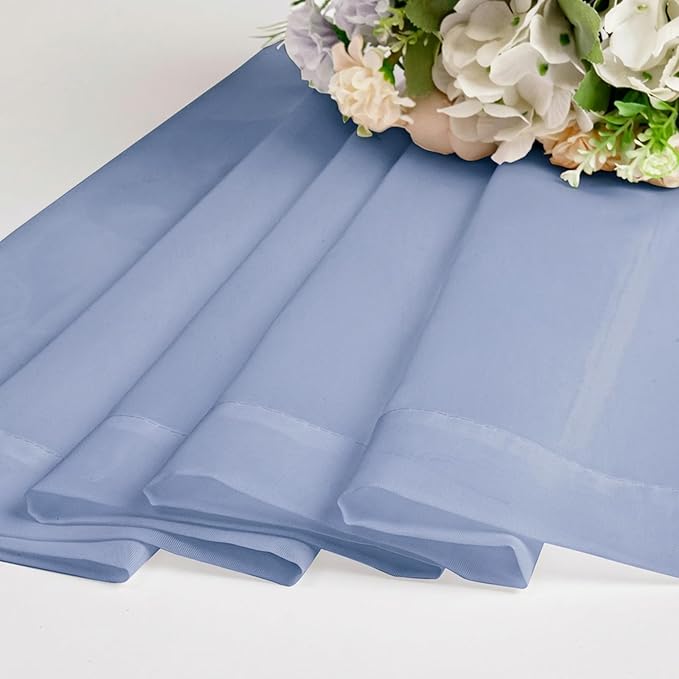 Chyhomenyc Sheer Curtains 84 Inches Long 2 Panels Set - Light Filtering Soft Airy Window Curtains, Rod Pocket for Living Room Bedroom Window Drapes, 42Wx84L Inch, Denim Blue