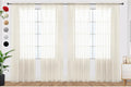 SpaceDresser Ivory Sheer Curtains 4 Panels Rod Pocket Semi-Sheer Curtain 84 Inches Long Light Filtering Voile Window Drapes for Bedroom Living Room Kitchen, Each 52W x 84L