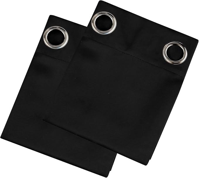 LEMOMO Blackout Curtains 66 x 72 Inch Long Black Curtains Set of 2 Panels Room Darkening Curtains for Bedroom and Living Room