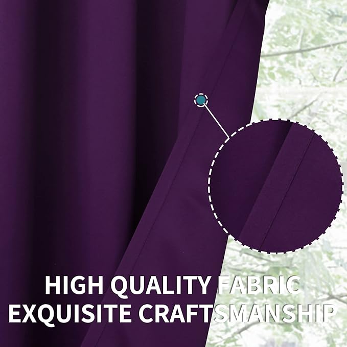 BGment Blackout Curtains - Grommet Thermal Insulated Room Darkening Bedroom and Living Room Curtain, Set of 2 Panels (52 x 84 Inch, Royal Purple)