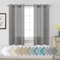 H.VERSAILTEX Linen Curtains Nickel Grommet Natural Linen Semi-Sheer Curtains 2 Panels Privacy Added Premium Soft Rich Material Drapes for Bedroom/Living Room - 37x63 Inch- Charcoal Grey