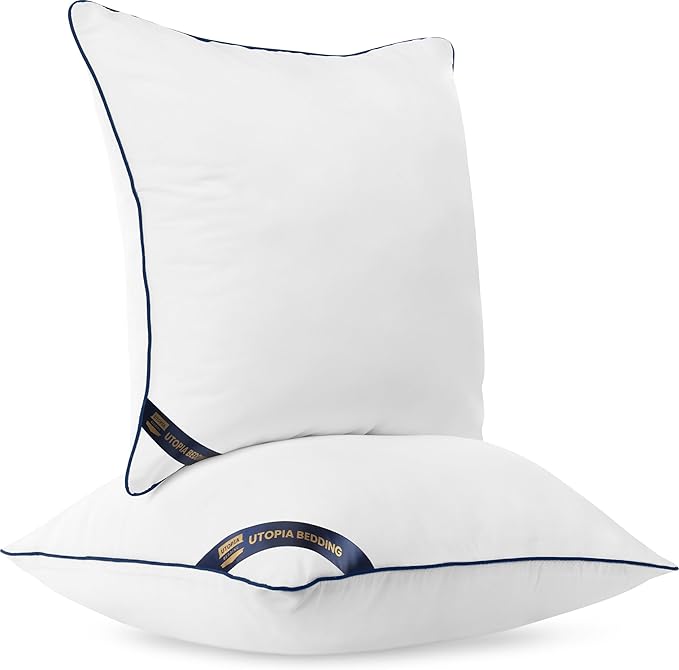 Utopia Bedding Throw Pillow Inserts (Pack of 2, White), 16 x 16 Inches Decorative Indoor Pillows for Sofa, Bed, Couch, Cushion Sham Stuffer