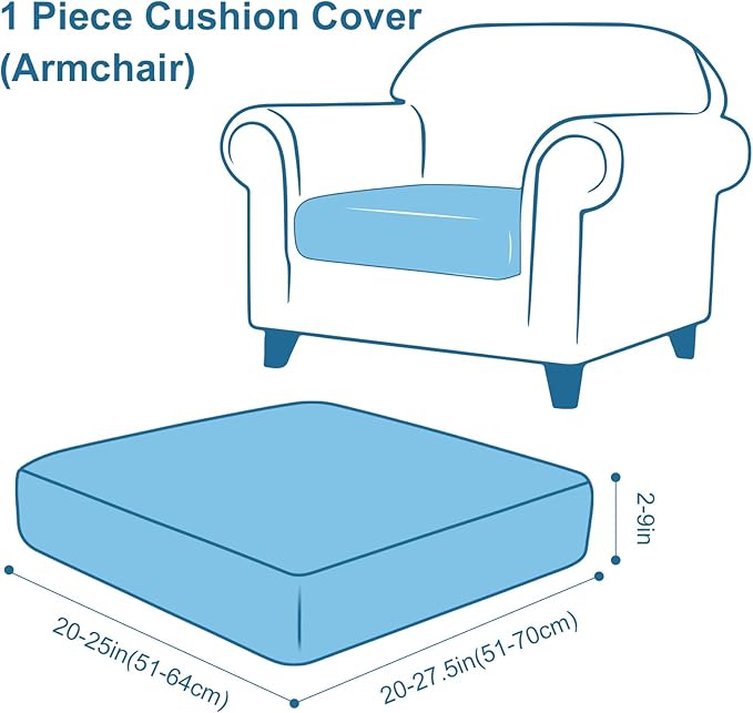Smiry Printed Couch Cushion Covers, Stretch Soft Couch Covers for Sofa, Washable Non-Slip Sofa Slipcover Furniture Protector for Indoor and Outdoor (1 Pack, Orange)