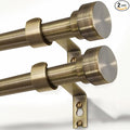 Lootkell 2 Pack Antique Bronze Curtain Rods for Windows 72 to 144 Inches Adjustable Heavy Duty 1" Diameter Window Curtain Rod with Solid Metal Finials for Outdoor Farmhouse Bedroom Kitchen Living Room