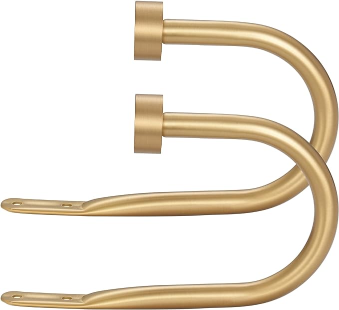 Drapery Holdback,Matte Black Metal Window Curtain Holdback (Warm Gold)