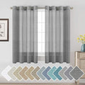 H.VERSAILTEX Linen Curtains Nickel Grommet Natural Linen Semi-Sheer Curtains 2 Panels Privacy Added Premium Soft Rich Material Drapes for Bedroom/Living Room - 52x54 Inch - Charcoal Grey