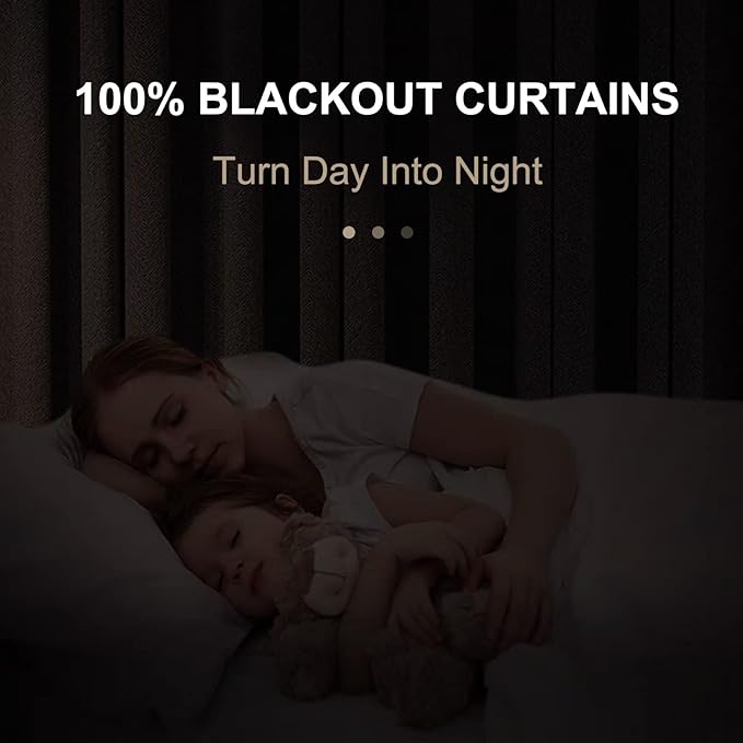 100% Blackout Shield Linen Blackout Curtains for Bedroom 84 Inches Long, Back Tab/Rod Pocket Living Room Drapes, Thermal Insulated Blackout Curtains 2 Panels Set, 50" W x 84" L, Darkgray