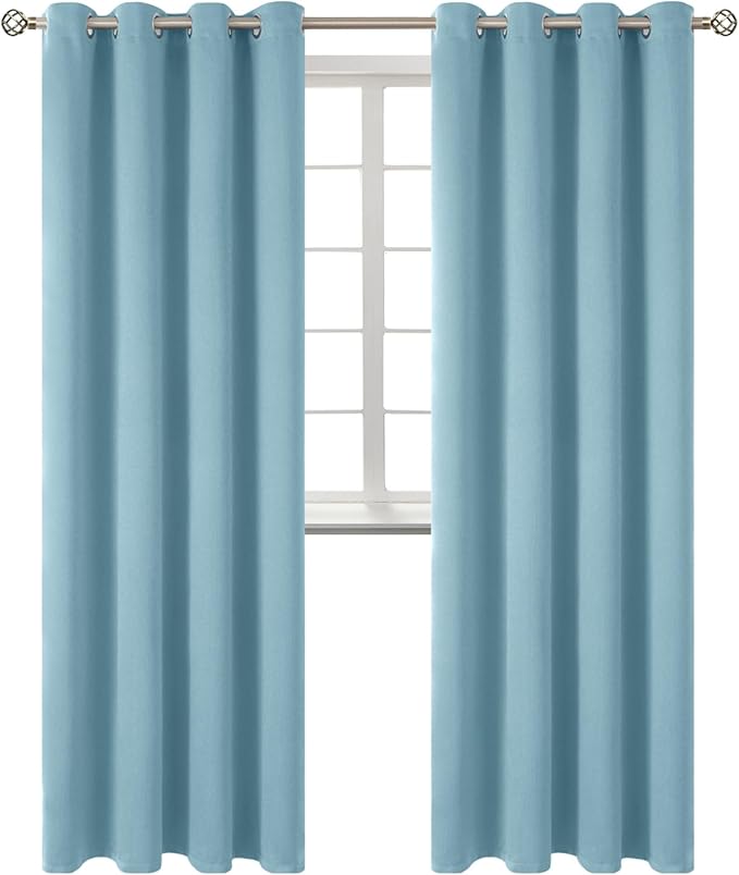 BGment Room Darkening Curtains 108 Inches Long - Grommet Thermal Insulated Drapes Window Treatment Curtains for Bedroom, 2 Panels, 52 x 108 Inch, Greyish Blue