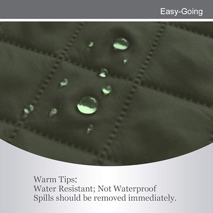 Easy-Going Reversible Couch Cover for 3 Cushion Couch Sofa Cover for Dogs Water Resistant Furniture Protector Cover with Foam Sticks Elastic Straps for Pet Cat (Sofa, Army Green/Beige)