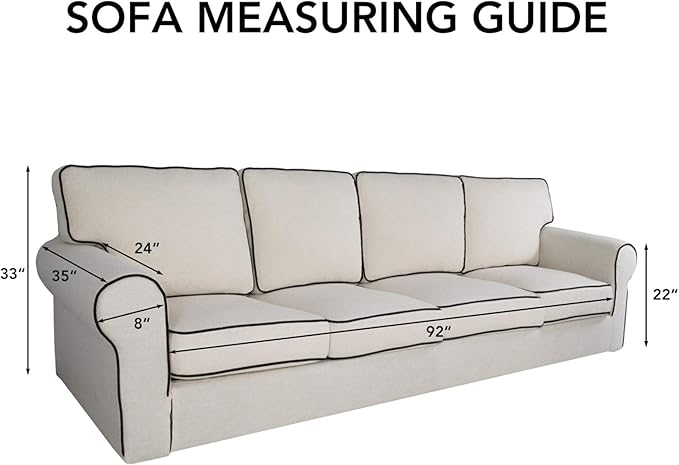 PureFit Super Stretch 4 Seater Sofa Slipcover – Spandex Non Slip Soft Couch Sofa Cover, Washable Furniture Protector with Non Skid Foam and Elastic Bottom for Kids, Pets （XX Large, Brown）