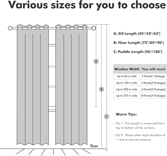 MIULEE Linen Texture Curtains for Bedroom Solid 100% Blackout Thermal Insulated Dusty Blue Curtains Grommet Room Darkening Drapes Luxury Decor for Living Room Nursery 52x96 Inch (2 Panels)