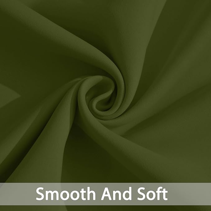 Yakamok Olive Green Curtains 84 Inches Length Blackout Curtain for Bedroom-Green Room Darkening Thermal Insulated Grommet Drapes for Living Room, 62W x 84L,2 Panels