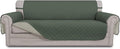 Easy-Going Reversible Oversized Couch Cover for 3 Cushion Couch Sofa Cover for Dogs Water Resistant Furniture Protector Cover with Foam Sticks for Pet (Oversized Sofa, Greyish Green/Beige)