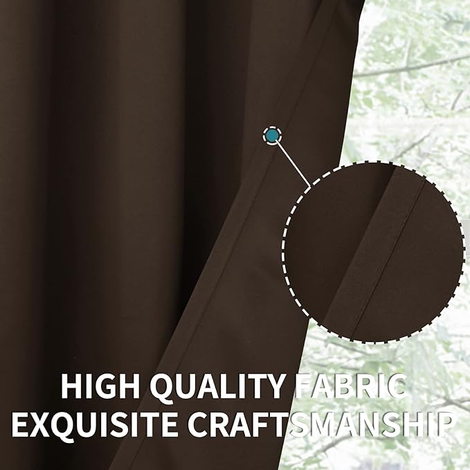 BGment Blackout Curtains for Living Room - Grommet Thermal Insulated Room Darkening Curtains for Bedroom, 2 Panels of 52 x 54 Inch, Brown