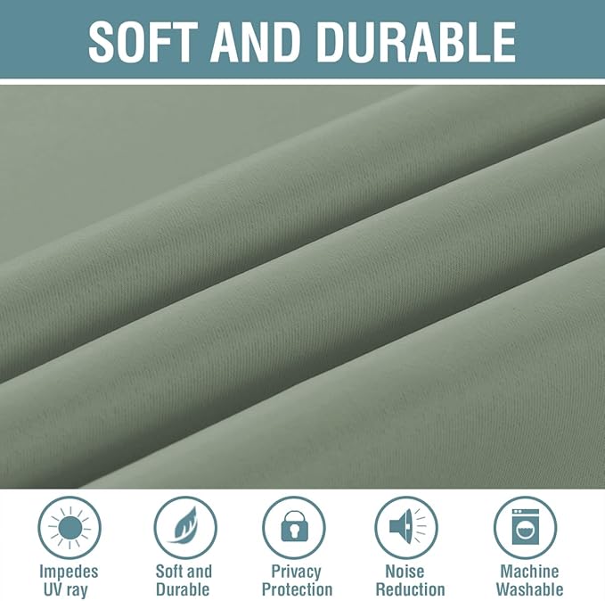 H.VERSAILTEX Blackout Curtain for Living Room Thermal Insulated Window Treatment Curtain Extra Long 63 inch Length Energy Saving Solid Grommet Top Blackout Drape, One Panel, Cyan, 52" W x 63" L