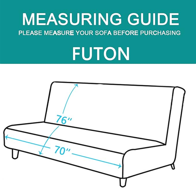 U-NICE HOME Futon Sofa Covers Reversible Sofa Slipcover Armless Cover Furniture Protector Couch Cover Water Resistant (Futon, Sand/Beige)