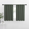 NICETOWN Bedroom Curtains Blackout Draperies - All Season Thermal Insulated Solid Rod Pocket Top Blackout Curtains/Drapes for Kid's Room (Dark Mallard, 1 Pair, 29 x 20 Inch)