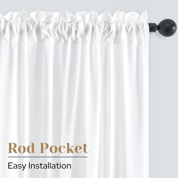 HOMEIDEAS Non-See-Through White Privacy Sheer Kitchen Curtains, 30 X 36 Inches Long 2 Panels Short Sheer Curtains Light Filtering Bathroom Window Drapes for Bedroom Living Room