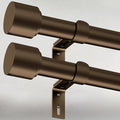 GEEBOBO 2 Pack Bronze Curtain Rods for Windows 72 to 144 Inch, 1 Inch Long Adjustable Heavy Duty Easy Install Curtain Rods Set for Outdoor, Farmhouse, Bedroom, Living Room (Bronze,30"-150",2 Pack)