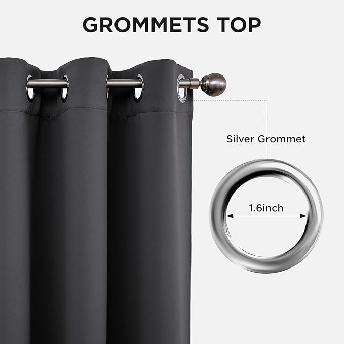 Joydeco Blackout Curtains 45 Inch Length 2 Panels Set, Thermal Insulated Long Curtains& Drapes 2 Burg, Christmas Drapes for Living Room Bedroom Window