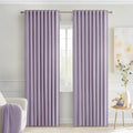 MIULEE Lilac Back Tab Blackout Curtains 90 Inches Long 2 Panels Set for Living Room Bedroom Privacy, Rod Pocket/Pinch Pleat Thermal Insulated Room Darkening Pleated Light Blocking Drapes
