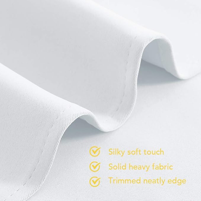 NICETOWN 50% Light Blocking Curtain Panels for Bedroom, Home Decoration Easy Care Grommet Draperies/Drapes, Window Covering for Kitchen (2 Panels, 70 by 84, White)