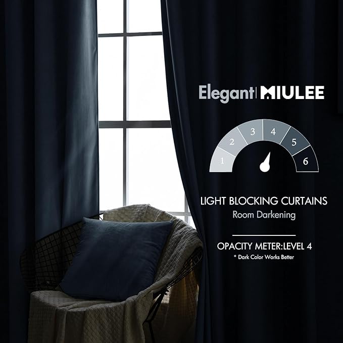 MIULEE Velvet Curtains 108 inches - Luxury Blackout Curtains for Bedroom Living Room Thermal Insulated Super Soft Window Drapes Rod Pocket & Back Tab, Stone Blue, W52 x L108 inches, 2 Panels