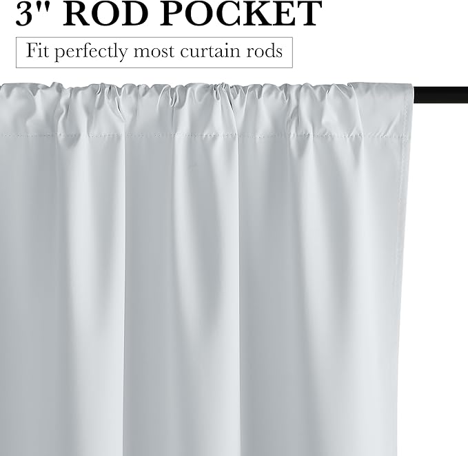 RYB HOME White 100% Blackout Curtains, Short Thermal Insulated Heat & UV Blocking Total Room Darkening Privacy Drapes for Small Window, Width 29 by Length 30, White, 2 Panels