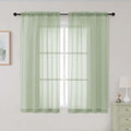Light Green Sheer Curtains for Bedroom Living Room 54 Inch Length 2 Panels Set, Solid Soft Airy Light Filtering Window Treatments, Modern Rod Pocket Drapes, Light Green, 42" Wx54 L Inches