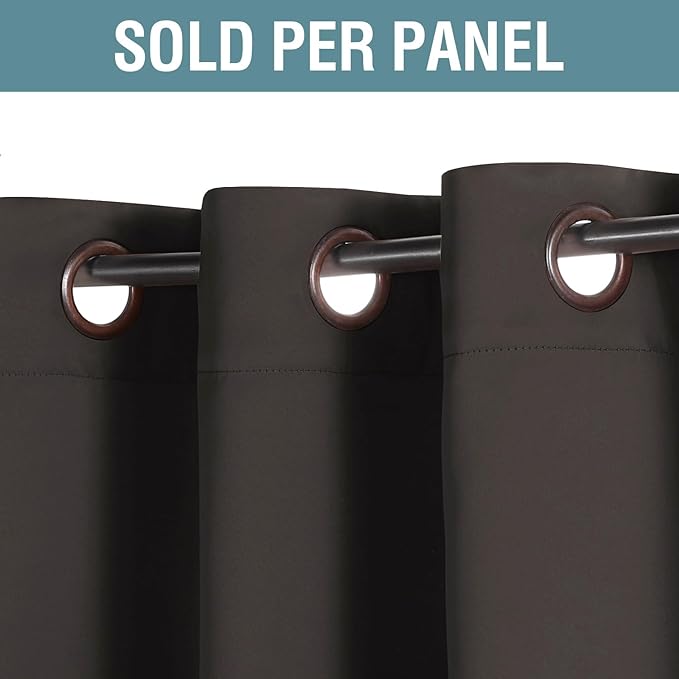 H.VERSAILTEX Premium Blackout Curtains for Living Room 84 Inches Length, Blackout Curtains for Bedroom Curtains & Drapes Thermal Insulated Drapes - Chocolate Brown, 1 Panel, 52" W x 84" L