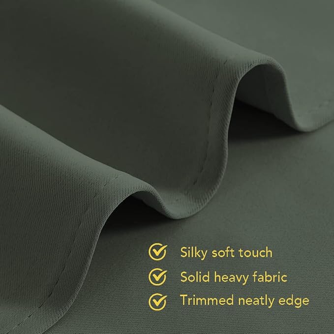 NICETOWN Sleek Blackout Curtains 48 inches Length for Small Windows, Dark Mallard Noise Reducing and Block Draft Panels for Door Doorway Laundry Office Luxury Decor Theme (2 Panels, W34 x L48 -Inch)