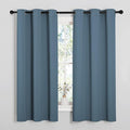NICETOWN Smoky Blue Blackout Curtains 45 inches Length for Cafe, 2 Panels, 34" Wide, Thermal Insulated Decoration Drapes for Small Window