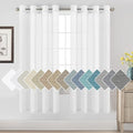 H.VERSAILTEX Natural Linen Semi Sheer Curtains Soft Semi Sheer Curtain Panels for Living Room/Nickel Grommet Window Treatment Curtains for Bedroom (Set of 2, 52 by 72 Inch, Pure White)