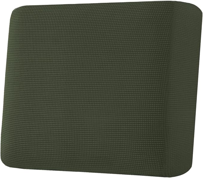 H.VERSAILTEX Super Stretch Individual Seat Cushion Covers Sofa Covers Couch Cushion Covers Slipcover Sets Thick Jacquard Textured Twill Fabric (1 Piece Chair Cushion Cover, Olive)