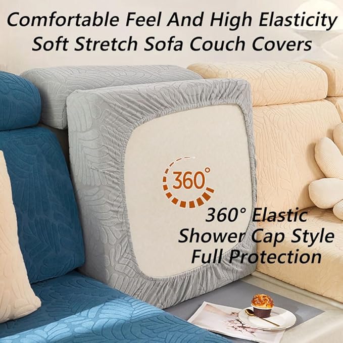 Soothing Home Sofa Covers, Sofa Hero Covers, Wear-Resistant Universal Couch Covers Washable Stretch Sectional Couch Cushion Covers (Metal Grey,Back Cover L)