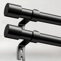 IFELS 2 Pack Heavy Duty Curtain Rods for Windows 48 to 84 Inch, 1 Inch Black Curtain Rods Set of 2 Pack for Outdoor, Farmhouse, Bedroom, Adjustable Easy Install Drapery Rod (A2,Black,30"-90"-2Pack)
