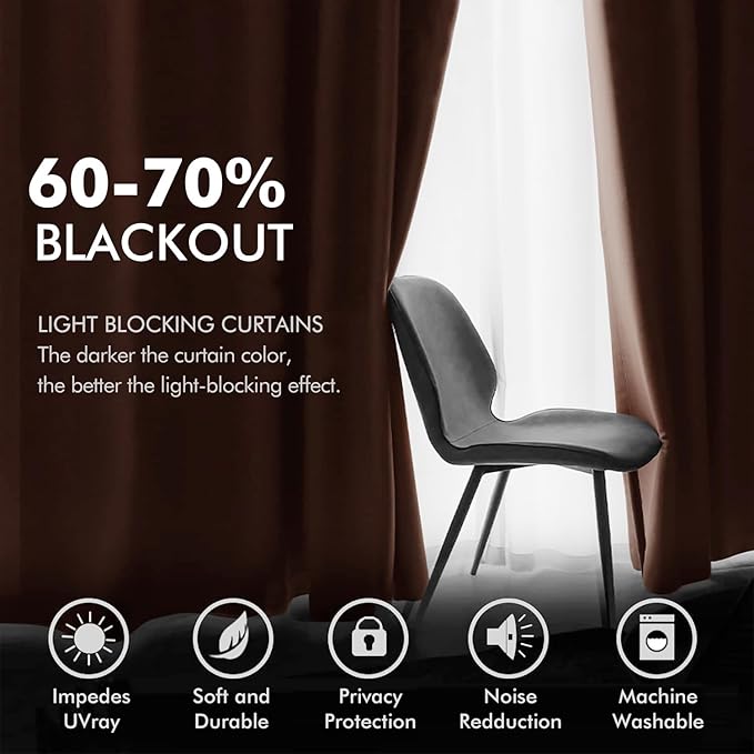 MIULEE Elegant Velvet Curtains Dusty Rose Pink Grommet Curtains Thermal Insulated Soundproof Room Darkening Blackout Drapes for Girls & Lady Living Room/Bedroom Black Out Decor 2 Panels 52 x 108 Inch