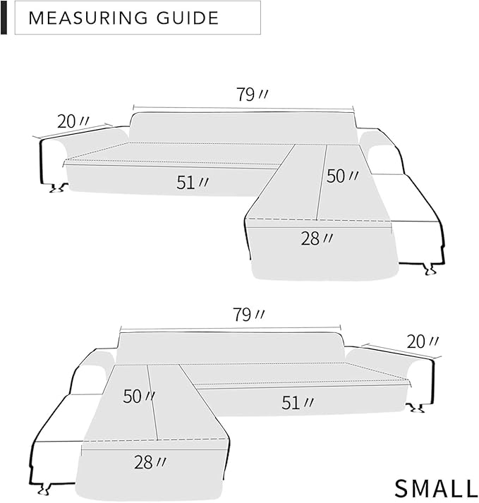 Easy-Going Sofa Slipcover L Shape Sofa Cover Sectional Couch Cover Furniture Protector Mat for Pets Dog Cat (Small,Chocolate/Chocolate)