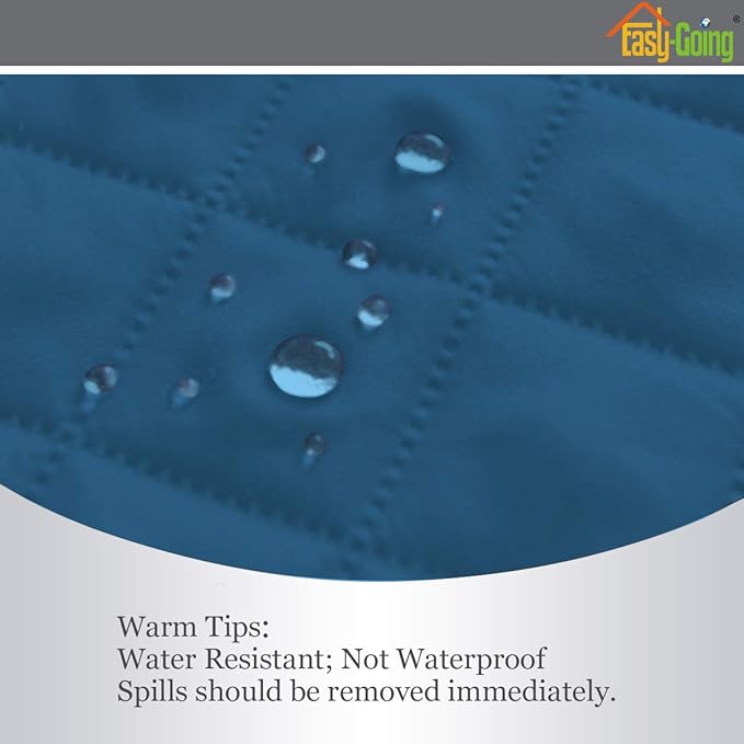 Easy-Going Reversible Couch Cover for 3 Cushion Couch Sofa Cover for Dogs Water Resistant Furniture Protector Cover with Foam Sticks Elastic Straps for Pet Cat (Sofa, PeacockBlue/Beige)