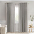 MIULEE Stone Back Tab Blackout Curtains 72 Inches Long 2 Panels Set for Living Room Bedroom Privacy, Rod Pocket/Pinch Pleat Thermal Insulated Room Darkening Pleated Light Blocking Drapes