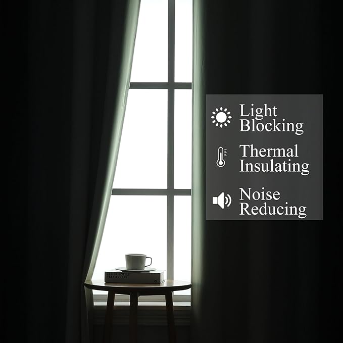 Estelar Textiler Sage Green and Navy Blue Ombre Blackout Curtains 45 Inch Length, Full Room Darkening Gradient Drapes for Kitchen, Thermal Insulated Grommet Curtains for Short Window, 52Wx45L,2 Panels