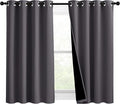 NICETOWN 100% Blackout Curtains with Black Liners, Solid Thermal Insulated Full Blackout 2-Layer Lined Drapes, Energy Efficiency Window Draperies for Bedroom (2 Panels, 46" W by 54" L, Grey)