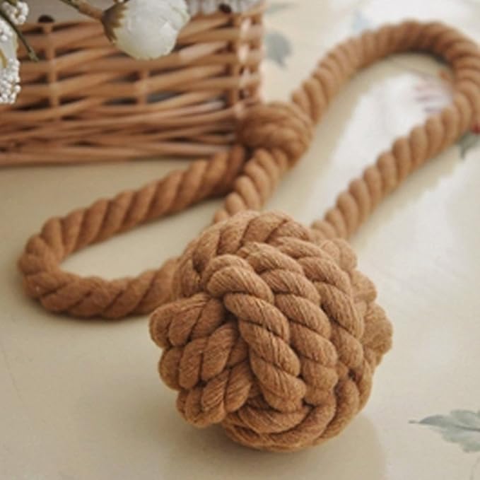 Melaluxe 2 Pack Curtain Tiebacks - Heavy Duty Curtain Rope Tieback, Handmade Rural Decorative Curtain Holdbacks (Light Coffee)